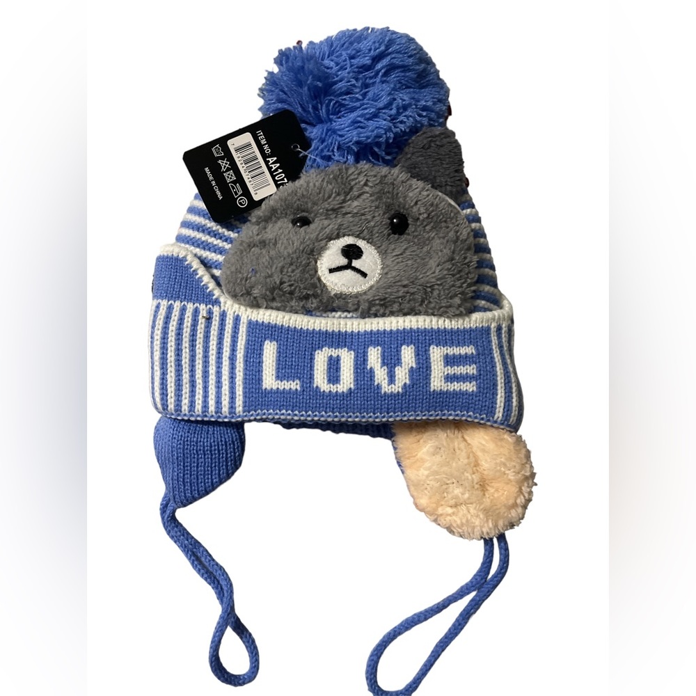 NWT Zacharias Kid Cap Teddy Bear Look Pack of 2 Winter Woolen Cap❄️☃️ - Picture 3 of 6